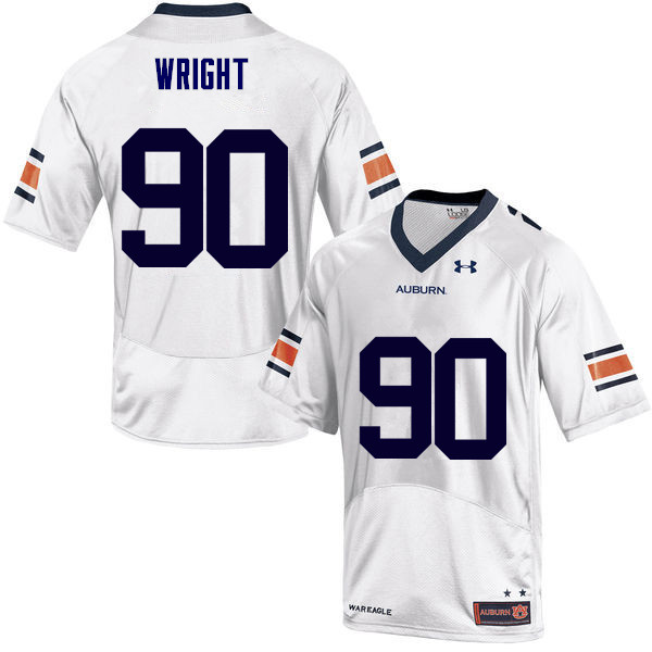Men Auburn Tigers #90 Gabe Wright College Football Jerseys Sale-White